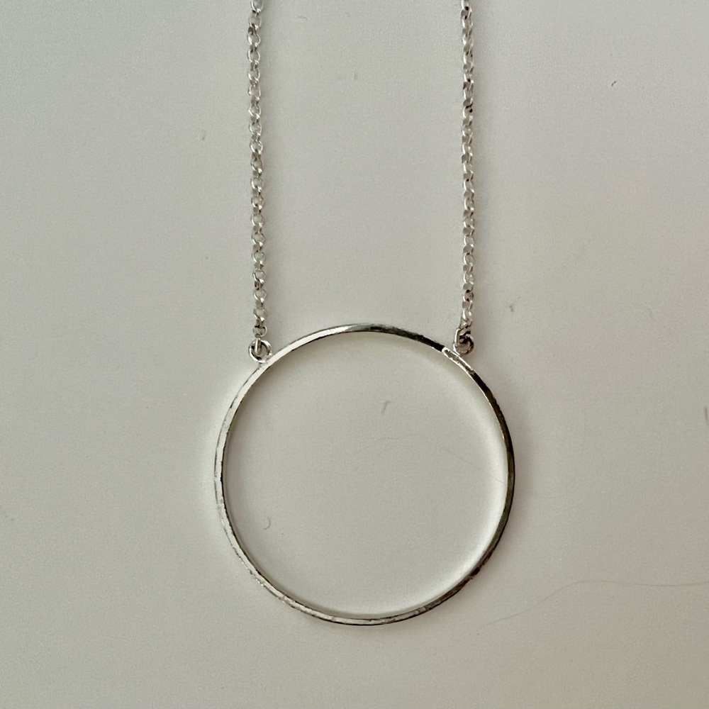 Lele Sadoughi Silver Tone Circle Necklace